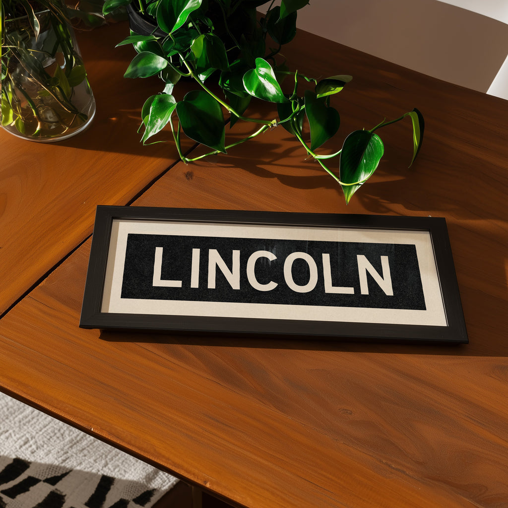 Framed Lincoln Nebraska Bus Scroll