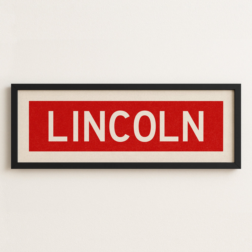 Framed Lincoln Bus Scroll