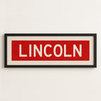 Framed Lincoln Bus Scroll
