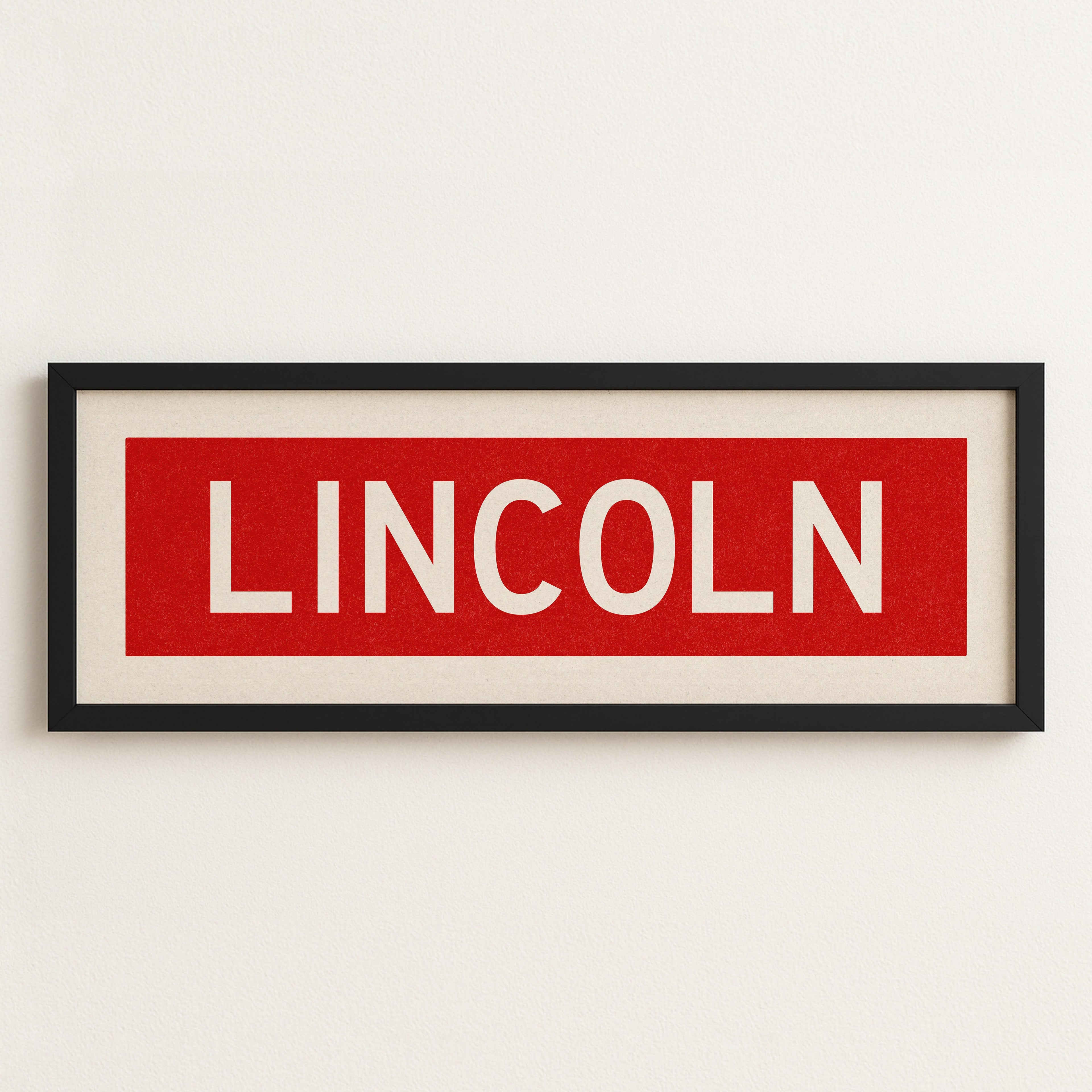 Framed Lincoln Bus Scroll