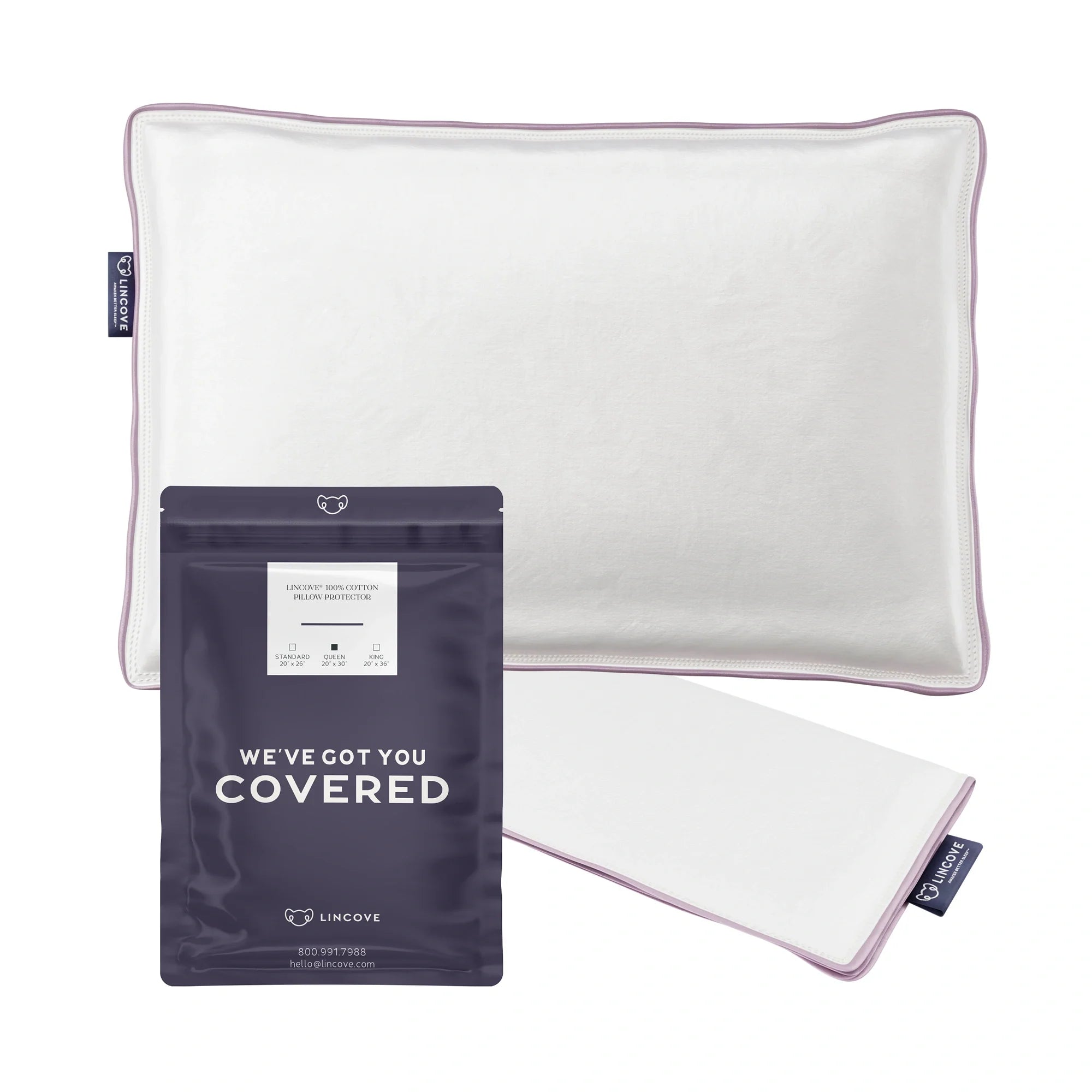 Lincove 100% Cotton Pillow Protector