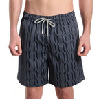 Men’s Premium Compression-Lined Hybrid Shorts – Linear Drift-Storm and Fog