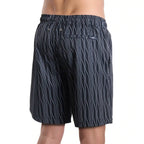 Men’s Premium Compression-Lined Hybrid Shorts – Linear Drift-Storm and Fog