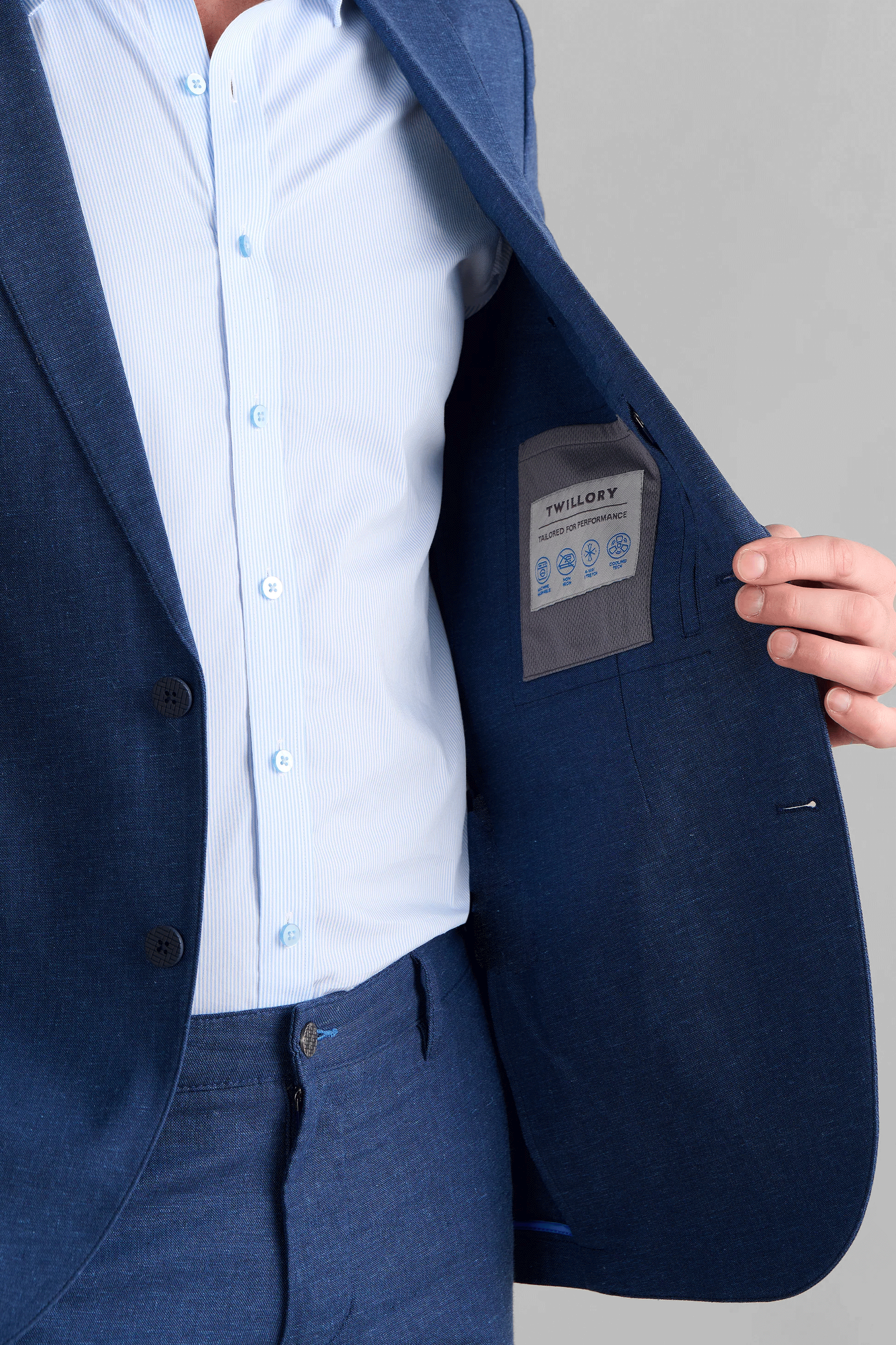 Performance Linen Blazer // Blue