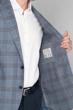 Performance Linen Blazer // Pearl Blue Plaid