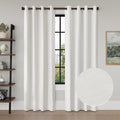 Linen Texture Blackout Grommet Curtain Pair