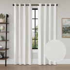 Linen Texture Blackout Grommet Curtain Pair