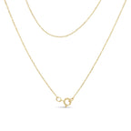 14K Yellow Gold Plated .925 Sterling Silver 1/4 Cttw Round and Baguette-Cut Diamond Composite Heart 18" Pendant Necklace (H-I Color, SI2-I1 Clarity)