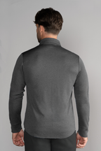 Long Sleeve Button Down Polo Solid // Charcoal