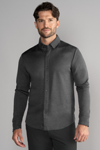 Long Sleeve Button Down Polo Solid // Charcoal