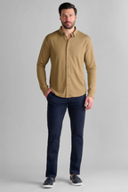 Long Sleeve Button Down Polo Solid // Tobacco