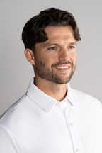 Long Sleeve Button Down Polo Solid // White