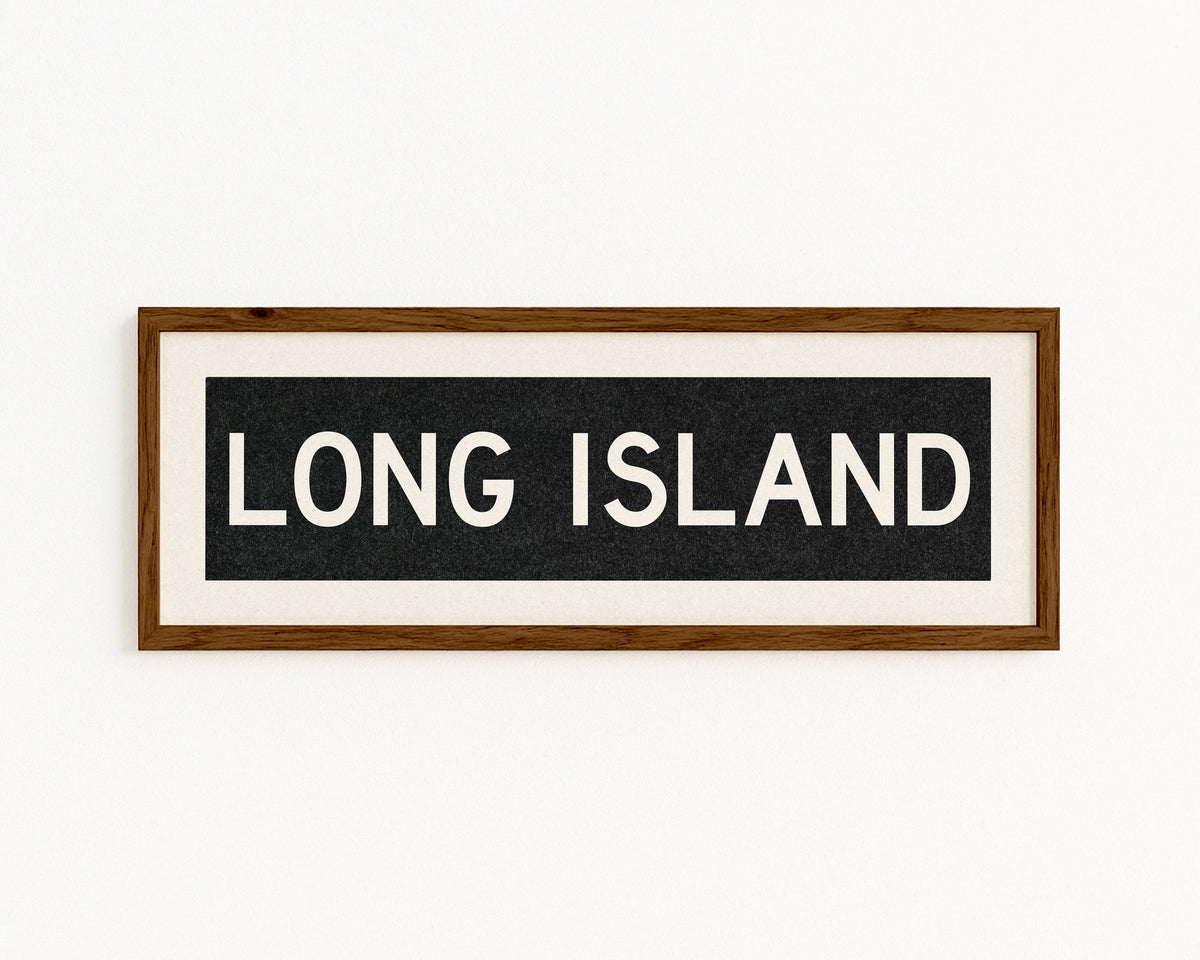 Framed Long island New York Bus Scroll