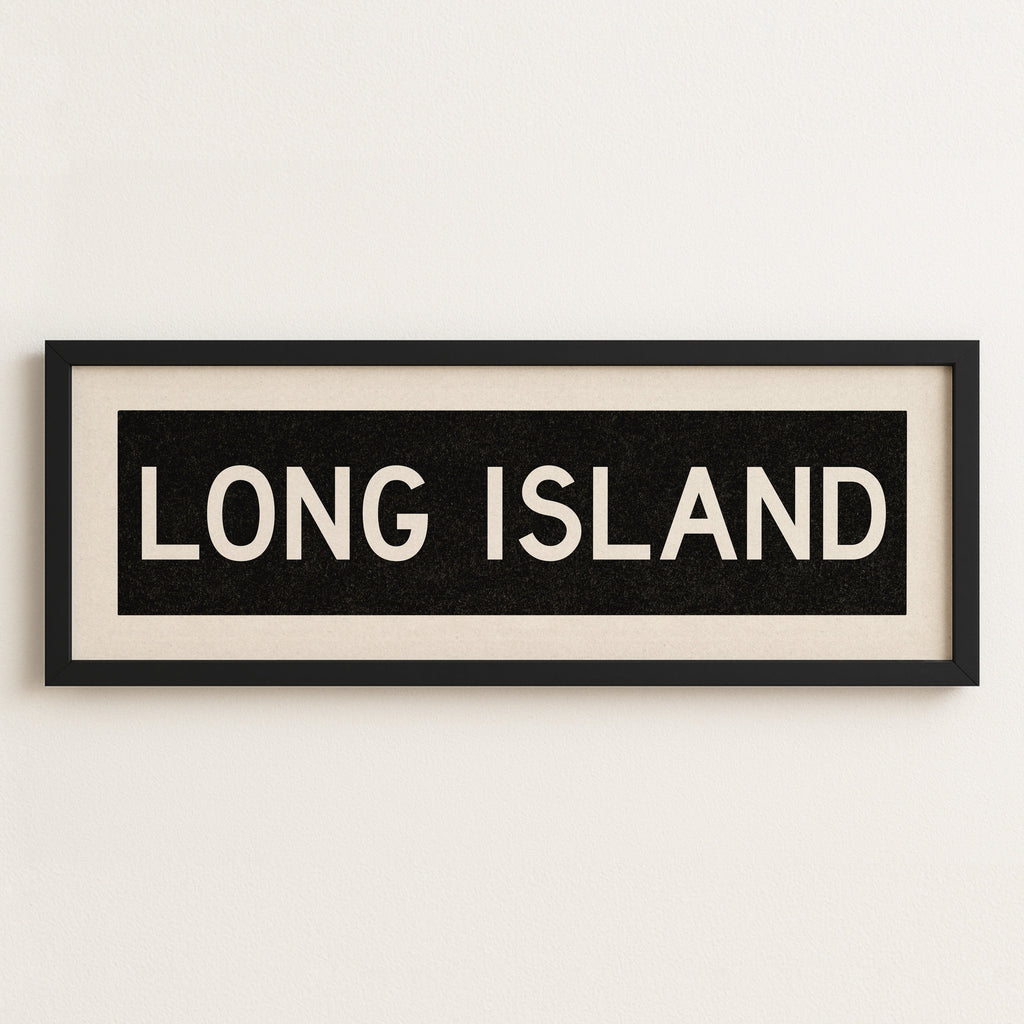 Framed Long island New York Bus Scroll