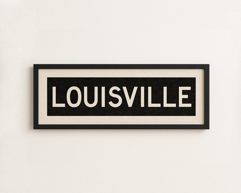 Framed Louisville Kentucky Bus Scroll
