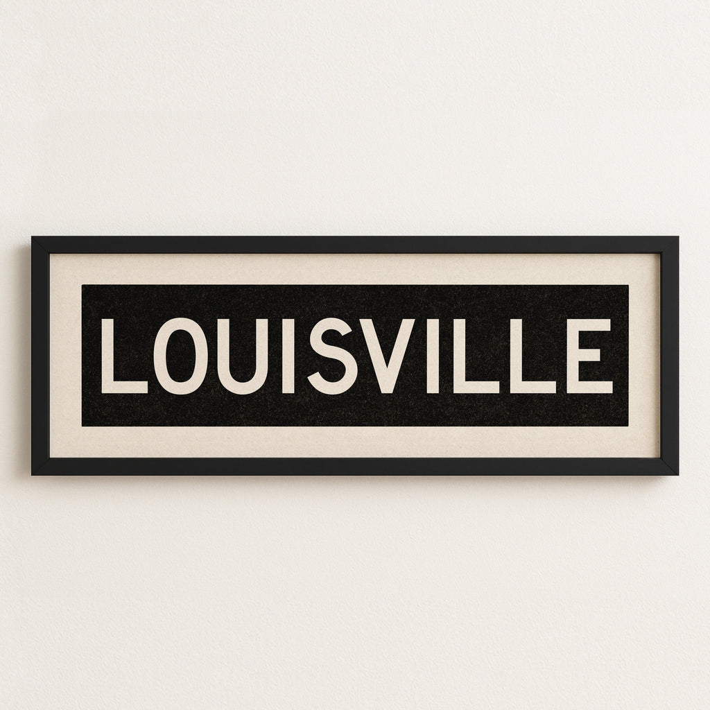 Framed Louisville Kentucky Bus Scroll