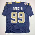 Autographed/Signed Aaron Donald Los Angeles LA Dark Blue Football Jersey JSA COA