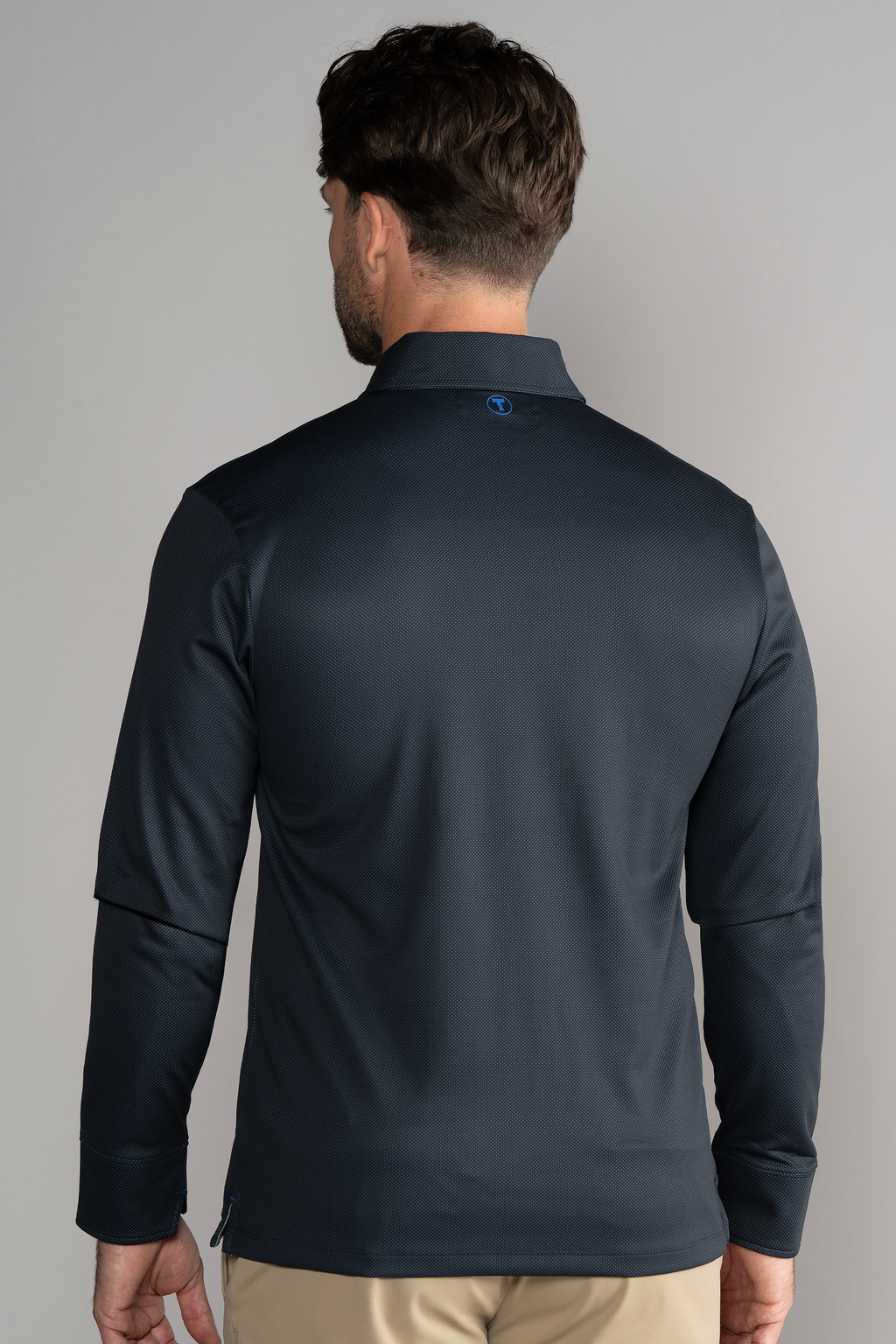 Long Sleeve Polo Dot // Charcoal