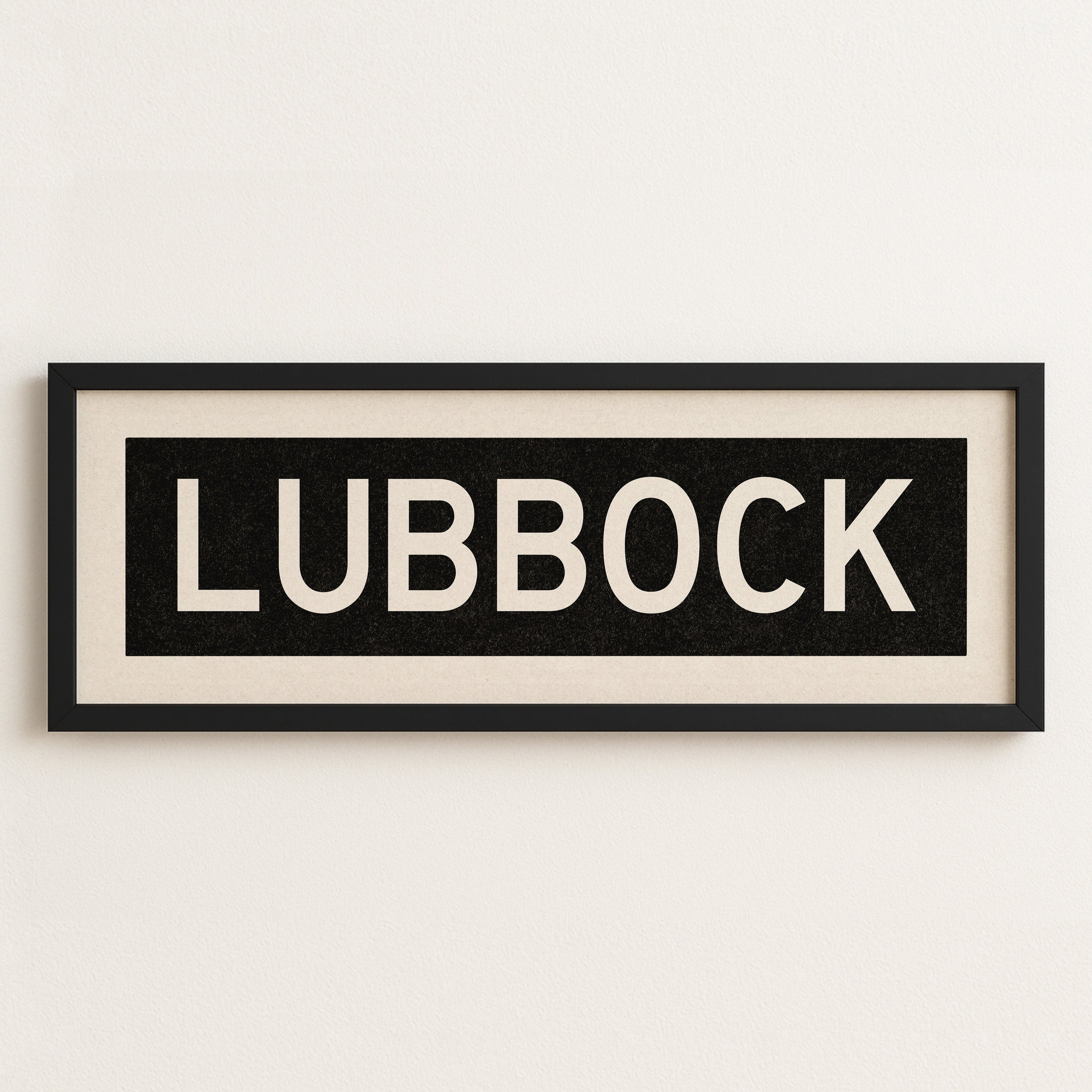 Framed Lubbock Bus Scroll Sign