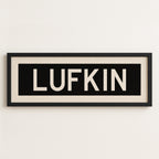 Framed Lufkin Bus Scroll Sign
