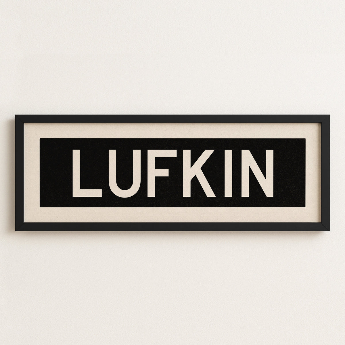 Framed Lufkin Bus Scroll Sign