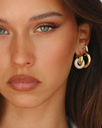 Pave Interlock Hoops- Gold