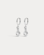 The Georgia Stone Knot Hoops- Silver