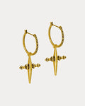 Cross Hoops- Gold