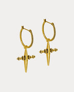 Cross Hoops- Gold