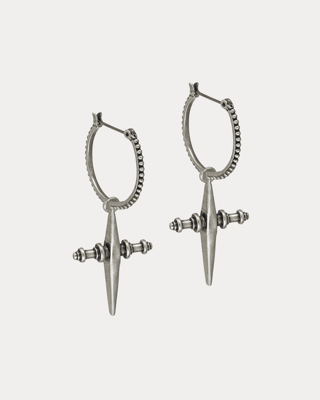 Cross Hoops- Silver