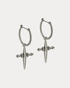 Cross Hoops- Silver