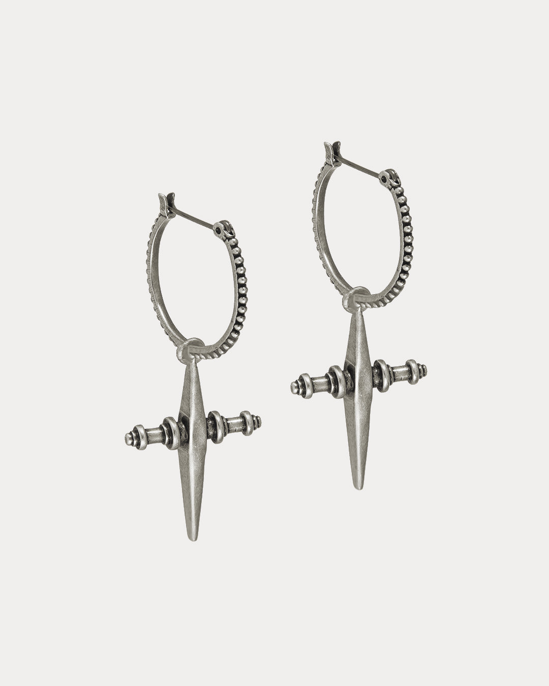 Cross Hoops- Silver