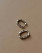 Chain Link Huggies- Silver (Ships Late June)