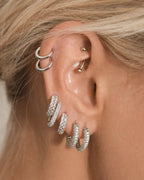 Pave Amalfi Huggies- Silver