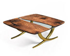 Luxurious Ivory Shaped Epoxy Resin Dining Room Coffee Table