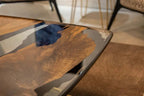Luxurious Ivory Shaped Epoxy Resin Dining Room Coffee Table