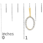 14K Yellow Gold Graduating 1/2 Cttw Diamond Oval Dangle Earrings