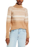 Single Thread Metallic Turtleneck Sweater Natural Whisper White Size XL