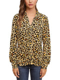 Single Thread Ruched Front Shirt Animal Print