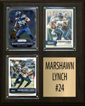 Marshawn Lynch 3 Card Plaque Donruss Fleer Topps 2023 2024 Seattle Seahawks