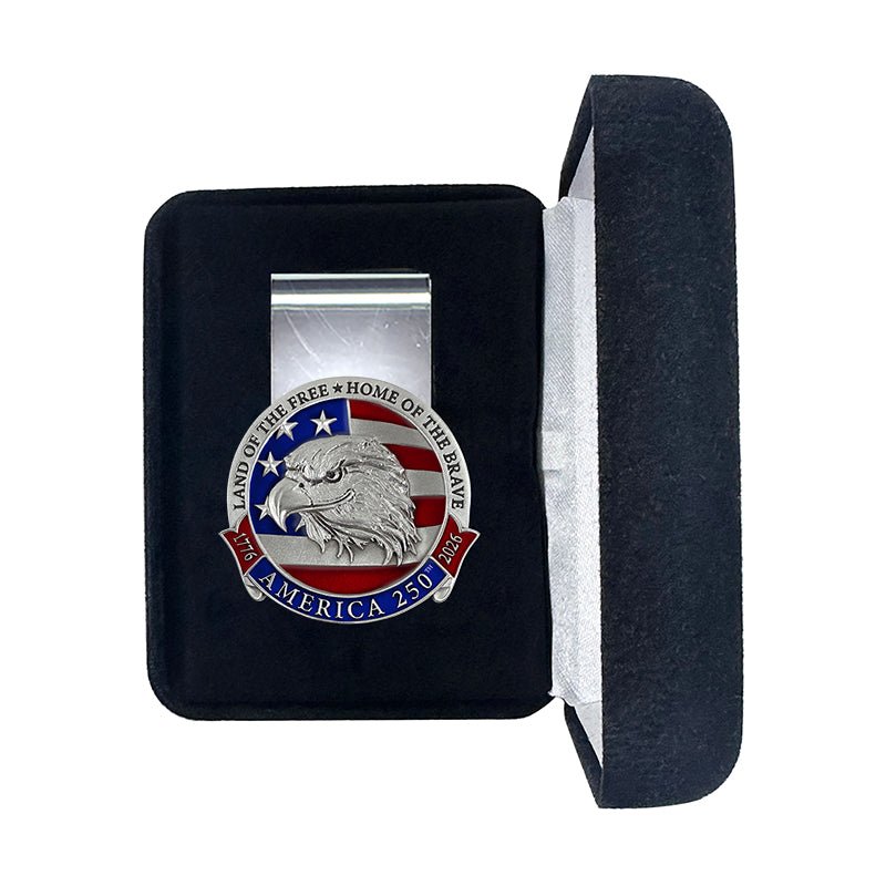 America's 250th Anniversary Eagle Head with Flag Money Clip