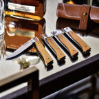 Folding Steak Knife Set in Leather Roll - 4 Piece