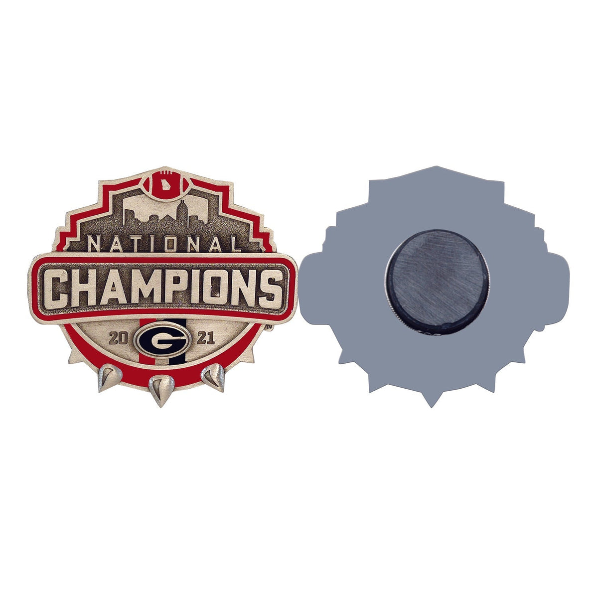 Georgia Bulldogs National Champions 2021 Spike Logo Magnet