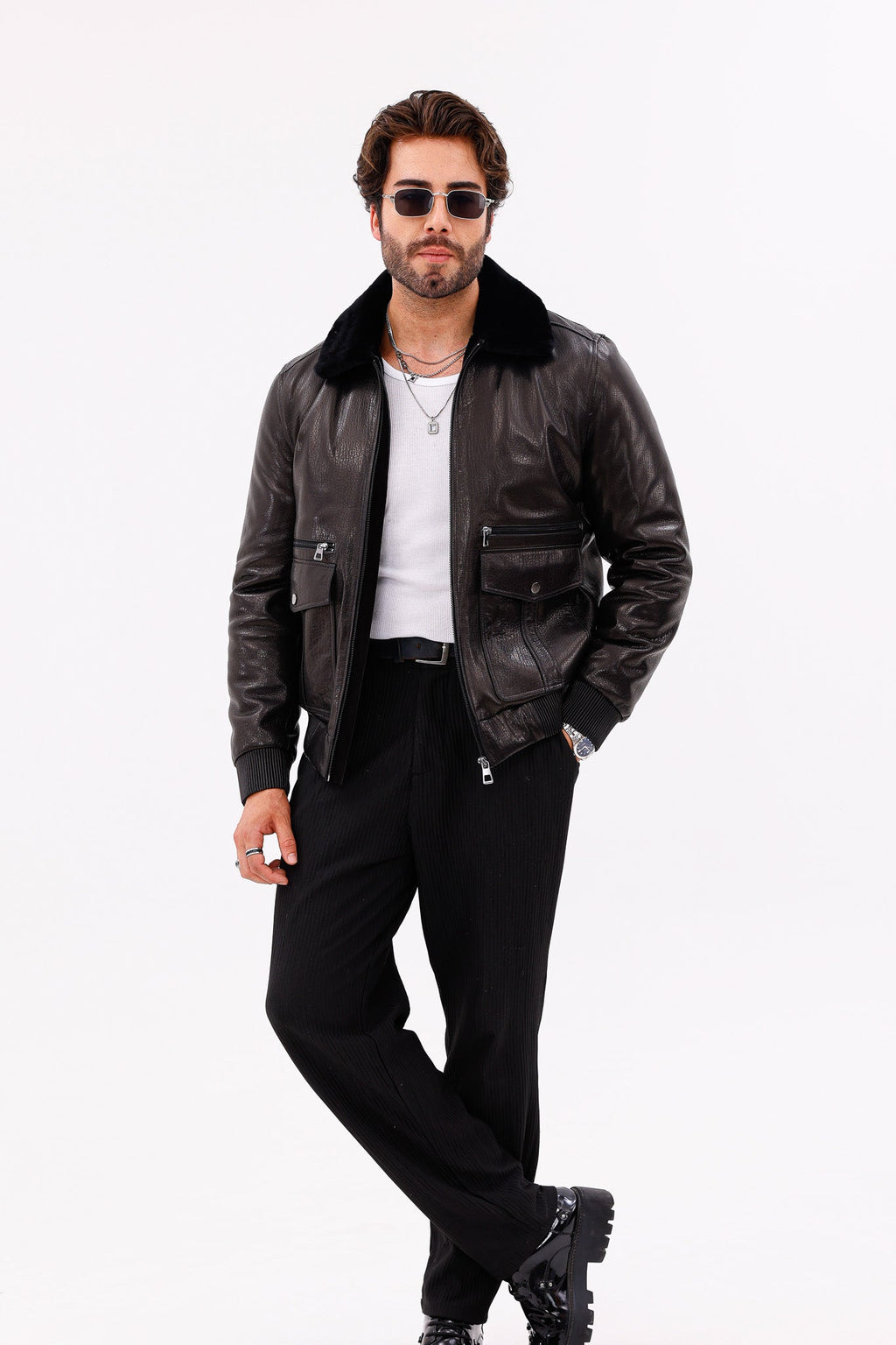 The Ardent Black Lambskin Men Leather Jacket