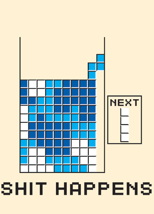 💩"SH%T HAPPENS"  Tetris Fridge Magnet Kitchen Home Decor - 3.5" x 2.5" USA Made