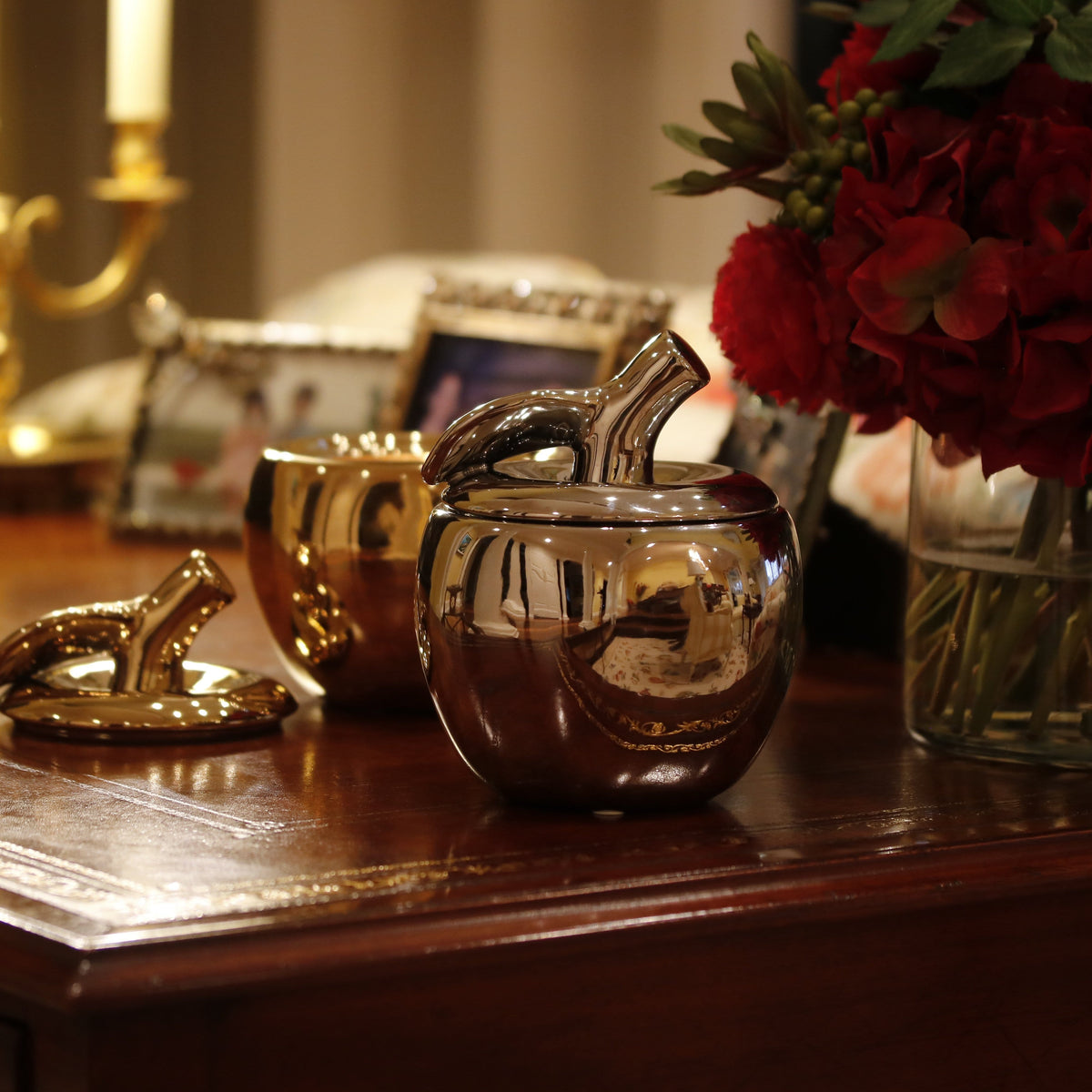Silver Malus Apple Candle