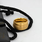 MILLER Gold Plated Tungsten Domed Ring with Brushed Finish - 8mm
