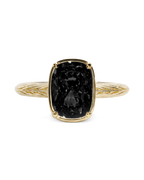 Sterling Silver Mini Black Elongated Cushion Ring