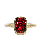 Sterling Silver Mini Garnet Elongated Cushion Ring