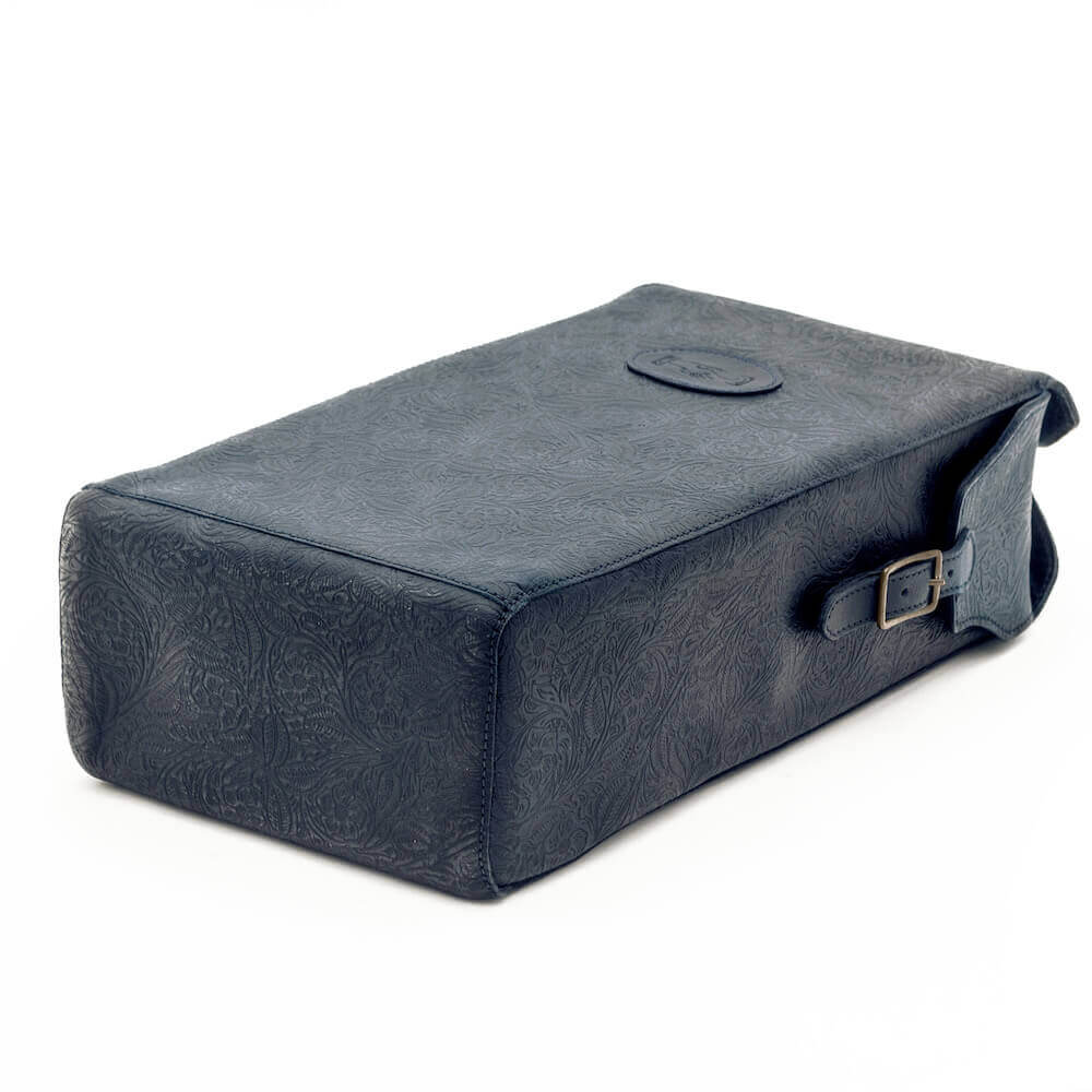 Tooled Leather Two Bottle Wine Carrier